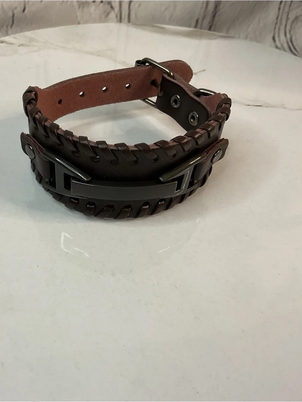 🌟🌟 Genuine Men’s Wide Band Leather Bracelet - Brown